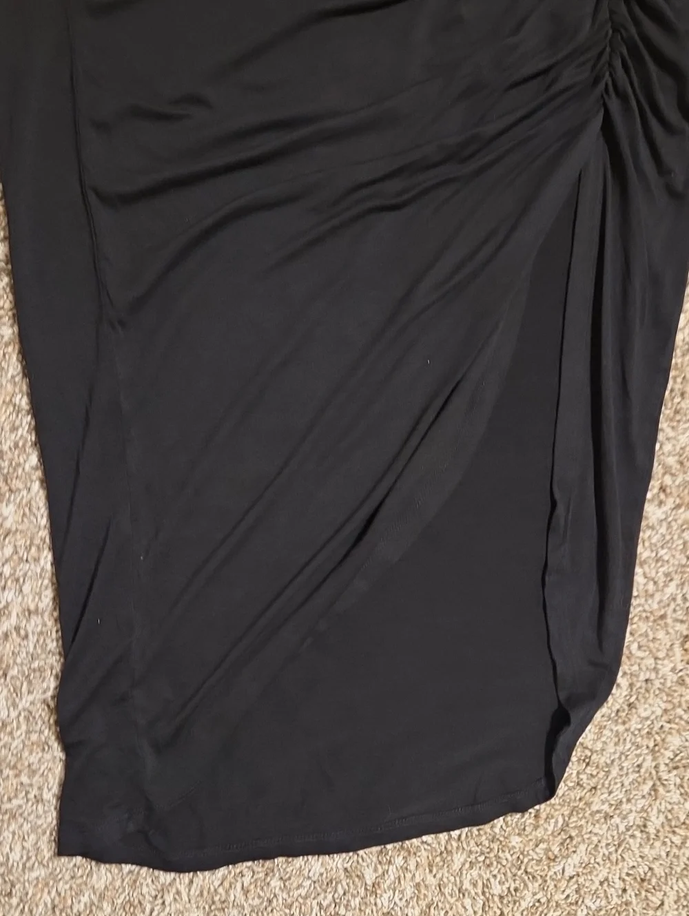 MOSSIMO Black Ruched Side Midi Skirt